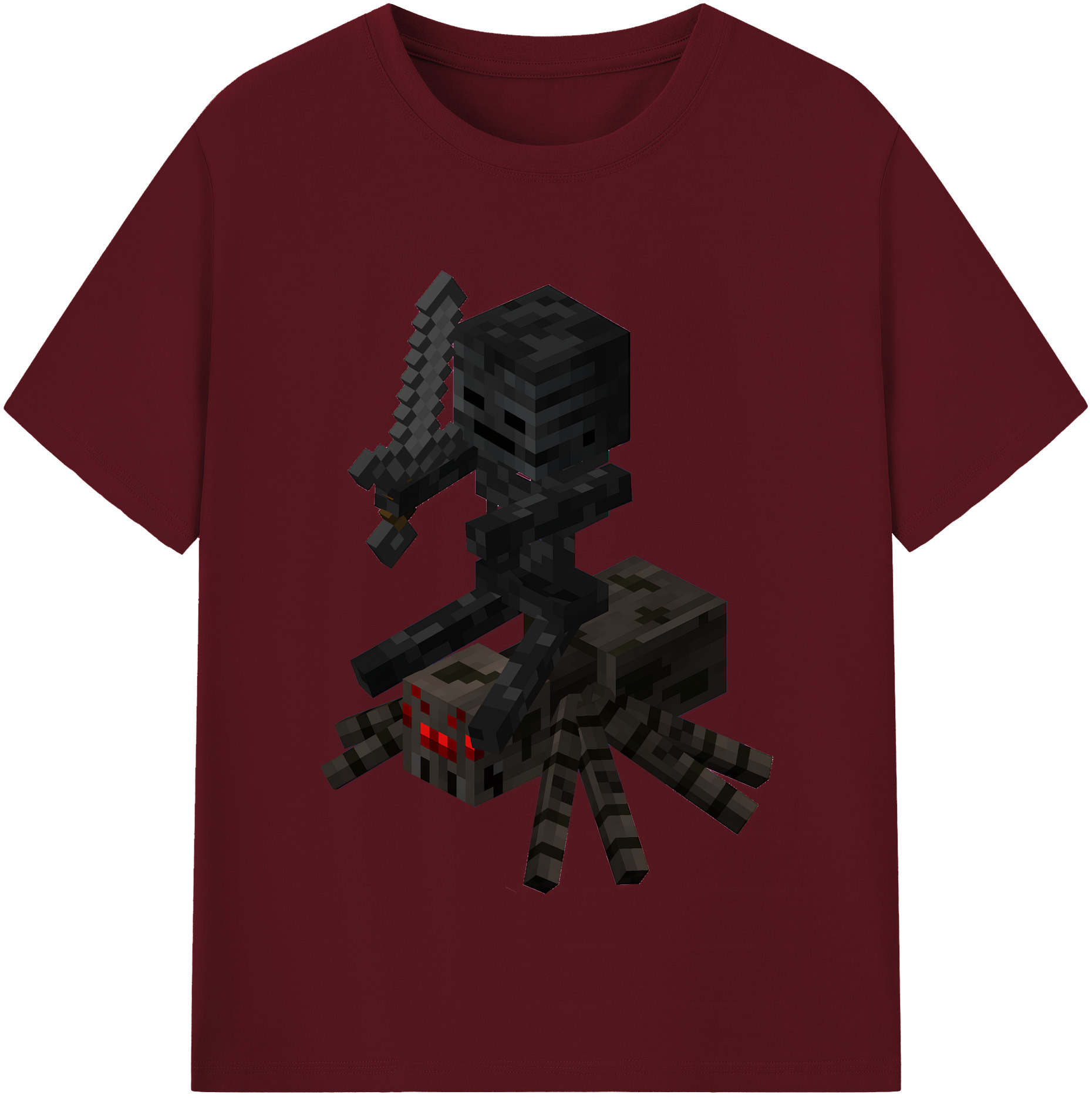 （画像用） マインクラフト ブロックの世界 Minecraft MC Block world 綿100％半袖Tシャツ（フロントプリント）